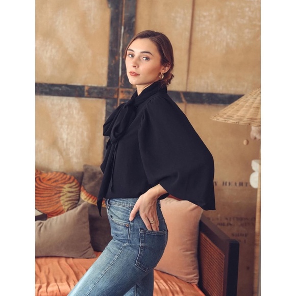 Mille Elle Top in Black Georgette - Picture 4 of 4